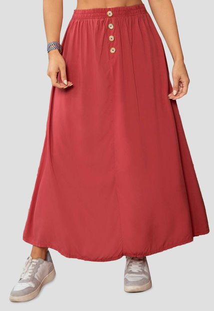 Falda Larga Mujer Granate Mp 89548