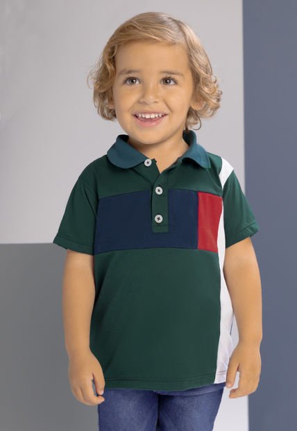 Polo Infantil Masculino Verde Botella Mp 100700