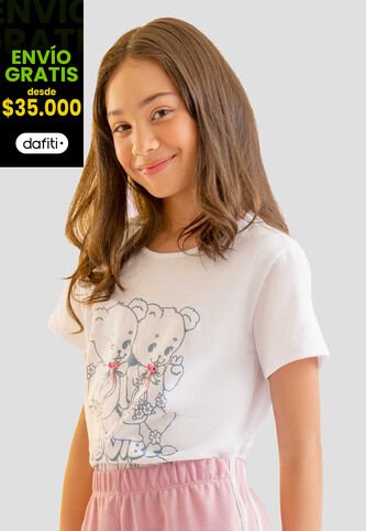 Camiseta Infantil Femenino Blanco Mp 112560 MP