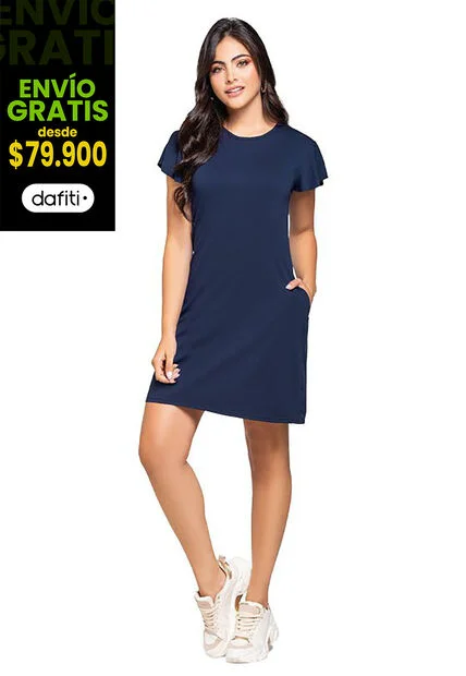 Vestido Corto Para Mujer Azul MP
