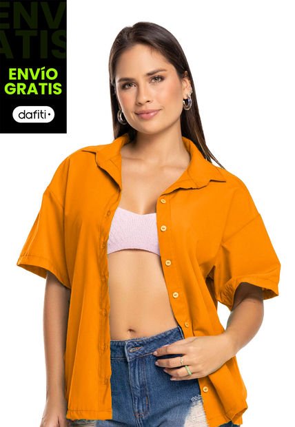 Camisa Mujer Naranja Mp 5908