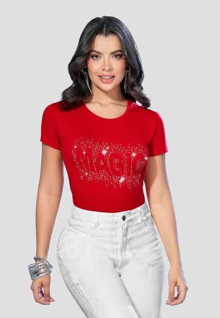 Camiseta Mujer Rojo Mp 105174