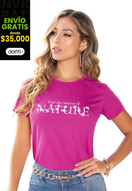 Camiseta Mujer Fucsia Mp 727