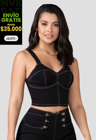 Crop Top Mujer Negro Mp 100320 MP