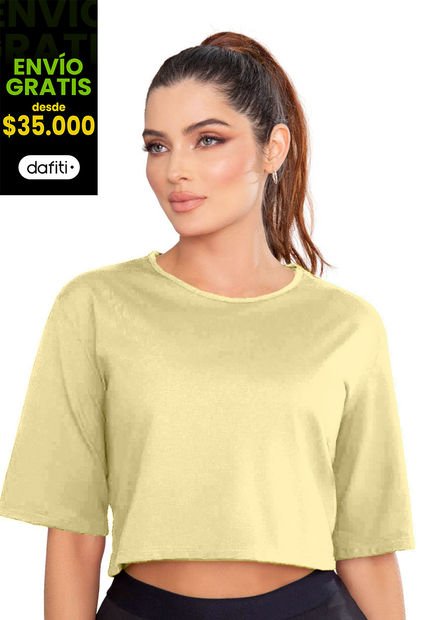 Camiseta Mujer Amarillo Pastel Mp 89861