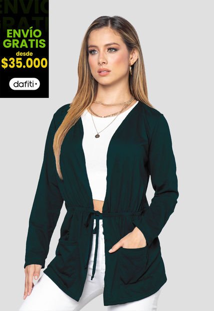 Cardigan Mujer Verde Botella Mp 3833