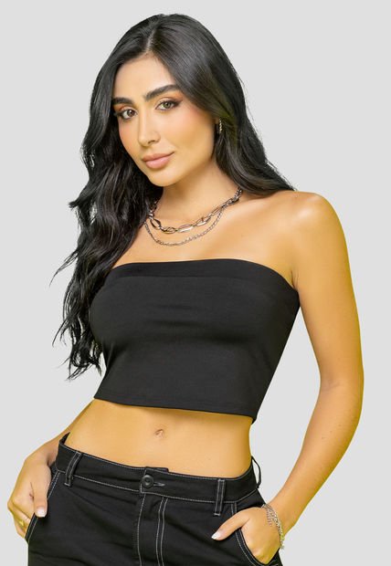 Crop Top Mujer Negro Mp 108098