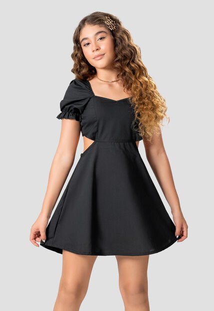 Vestido Infantil Femenino Negro Mp 105341