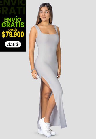 Vestido Largo Mujer Gris Claro Mp 114381 MP