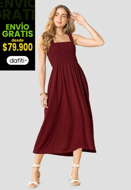 Vestido Corto Mujer Merlot Mp 114423
