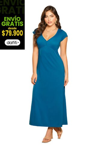 Vestido Largo Mujer Azul Mp 79860 MP