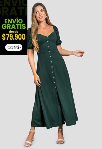 Vestido Largo Mujer Verde Pino Mp 112045 MP