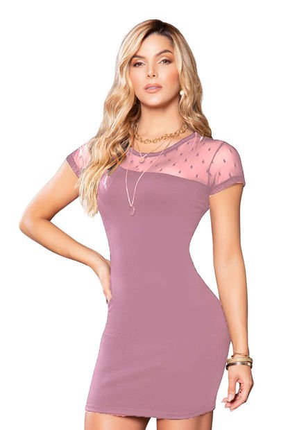 Vestido Corto Mujer Palo De Rosa Mp 96195