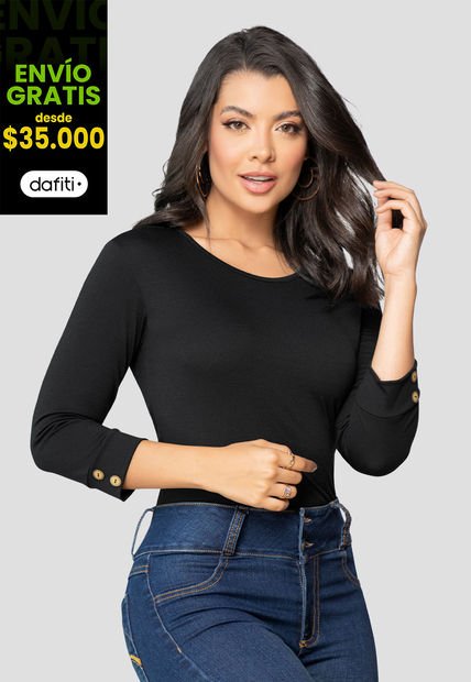 Camibuzo Mujer Negro Mp 2364