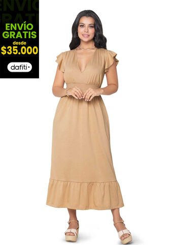 Vestido Largo Mujer Beige Mp 869 MP