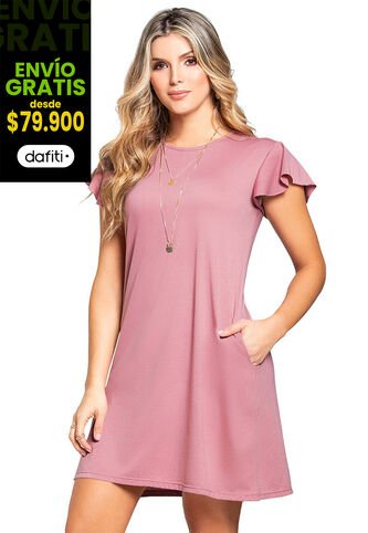 Vestido Corto Para Mujer Palo De Rosa Oscuro MP MP