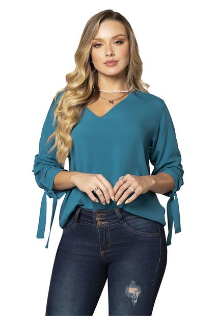 Blusa Mujer Azul Petroleo Mp 6601