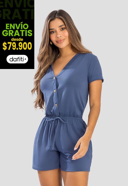 Enterizo Corto Mujer Azul Indigo Mp 111079
