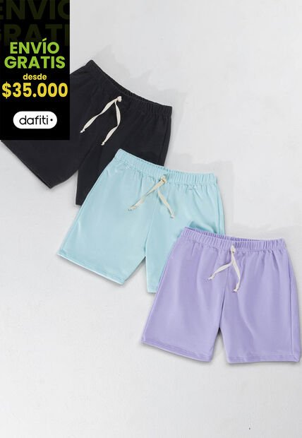 Bermuda Paq X3 Infantil Multicolor Mp 1950