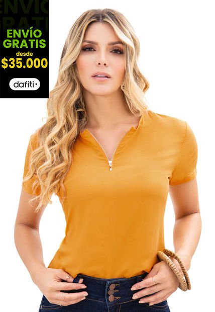 Blusa Mujer Mostaza Mp 86887
