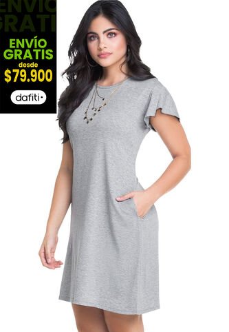 Vestido Corto Para Mujer Gris Jaspe MP MP