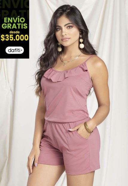 Enterizo Corto Para Mujer Palo De Rosa Oscuro Mp