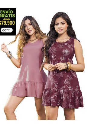 Vestido Paq X2 Para Mujer Multicolor Mp