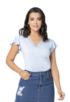 Camiseta Mujer Azul Claro Mp 91709