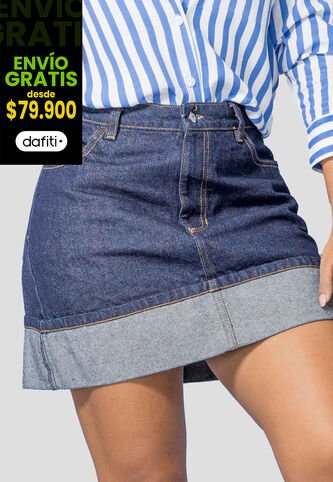 Falda Corta Mujer Azul Oscuro Mp 114459 MP