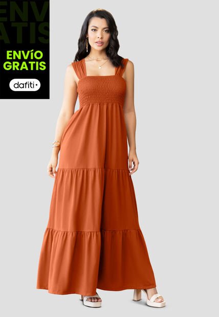 Vestido Mujer Naranja Mp 104373