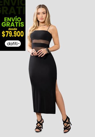 Vestido Largo Mujer Negro Mp 113869 MP