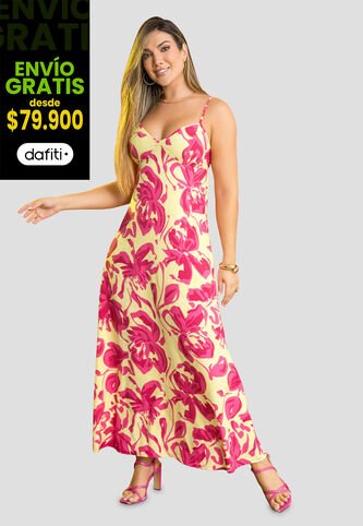 Vestido Largo Mujer Estampado Mp 114194 MP
