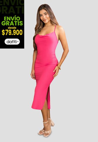 Vestido Largo Mujer Magenta Vivo Mp 114185 MP