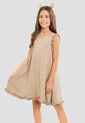 Vestido Corto Infantil Femenino Beige Mp 104675 de MP
