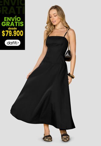Vestido Largo Mujer Negro Mp 114182 MP