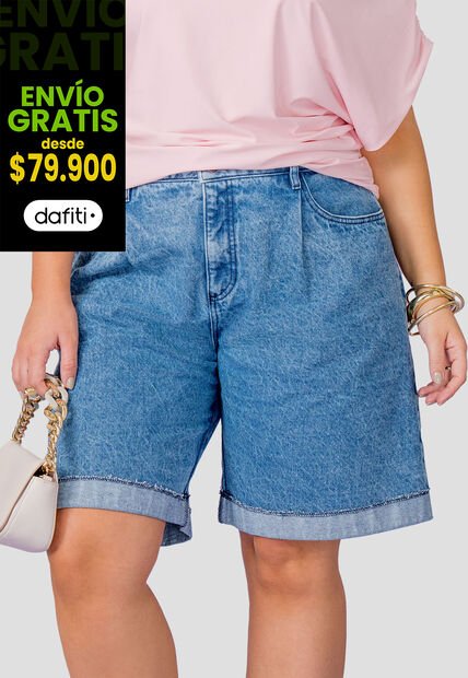 Bermuda Mujer Azul Medio Mp 113789