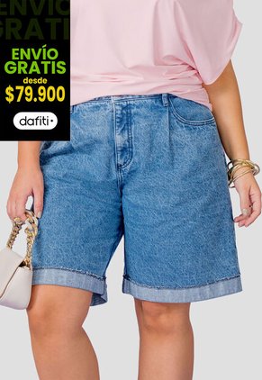 Bermuda Mujer Azul Medio Mp 113789