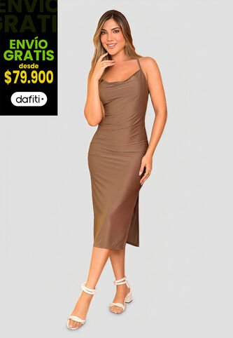 Vestido Largo Mujer Chocolate Mp 114185 MP
