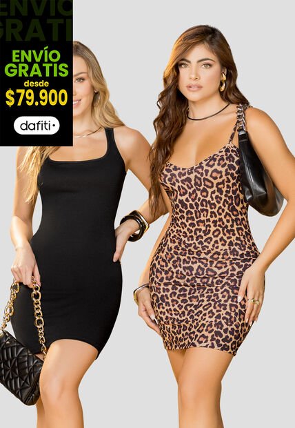 Vestido Paq X2 Mujer Bicolor Mp 114023