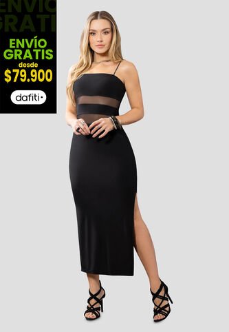 Vestido Largo Mujer Negro Mp 113869 MP