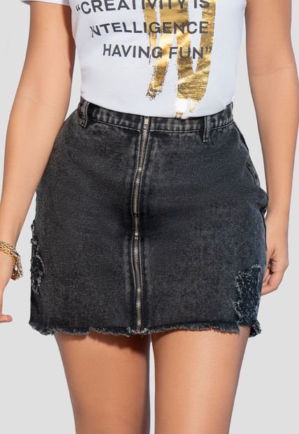 Falda Corta Mujer Negro Mp 105371