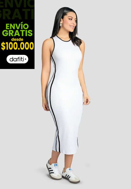 Vestido Largo Mujer Blanco Mp 111776