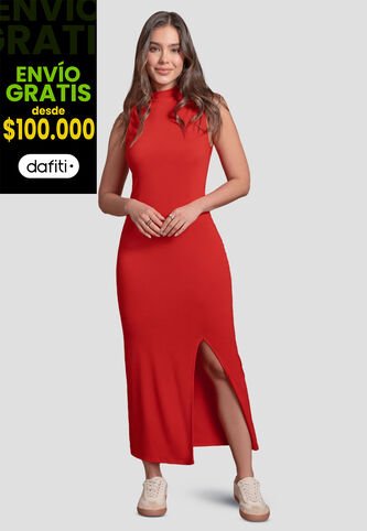 Vestido Largo Mujer Rojo Mp 103739 MP