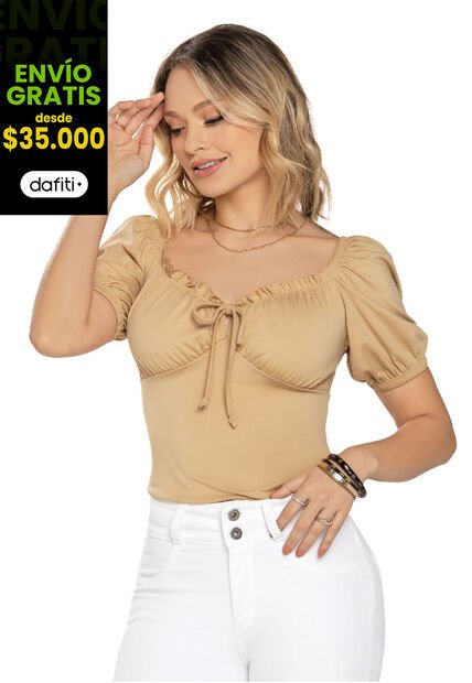 Camiseta Mujer Café Mp 4759