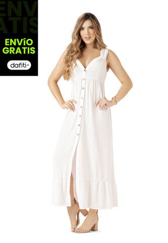 Vestido Largo Mujer Blanco Mp 33907 MP