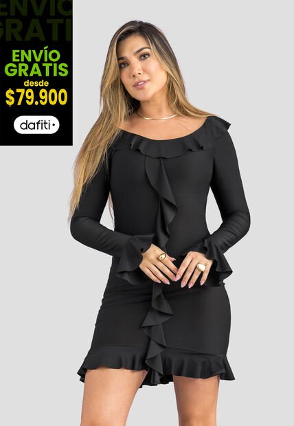 Vestido Corto Mujer Negro Mp 113936