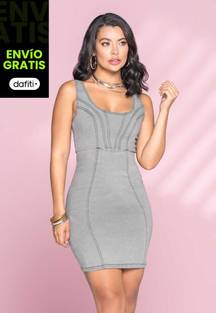 Vestido Corto Exterior Gris Claro Mp 1318