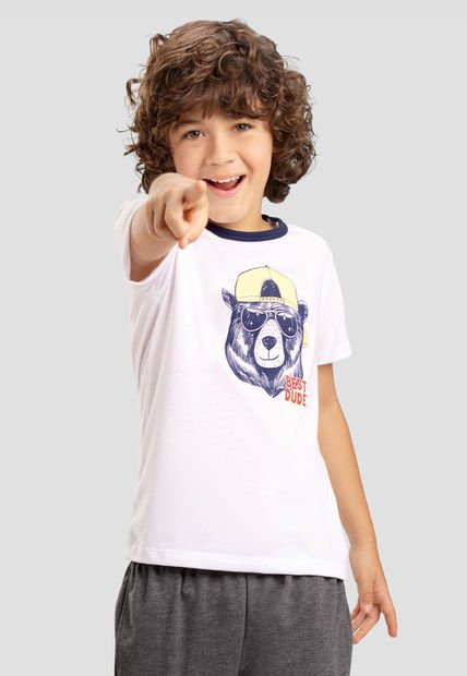 Camiseta Infantil Masculino Blanco Mp 103718