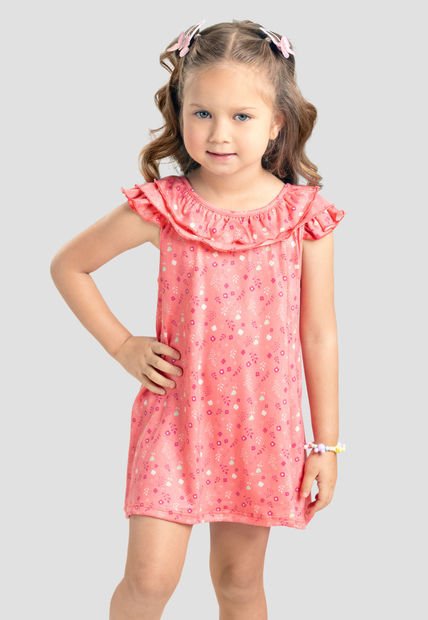 Vestido Infantil Femenino Rosa Mp 103716