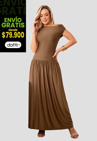 Vestido Largo Mujer Chocolate Mp 112668 MP